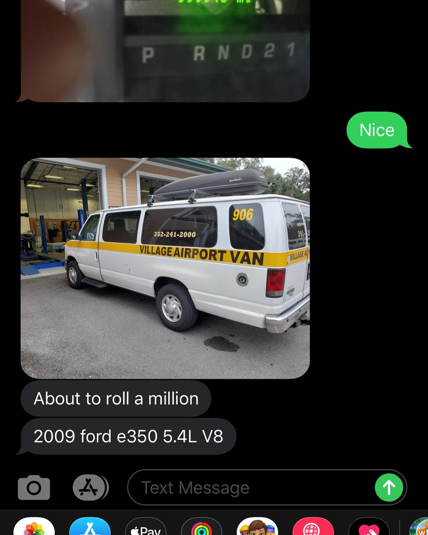 Village Airport Van 2009 Ford E350 with one million miles running on AMSOIL